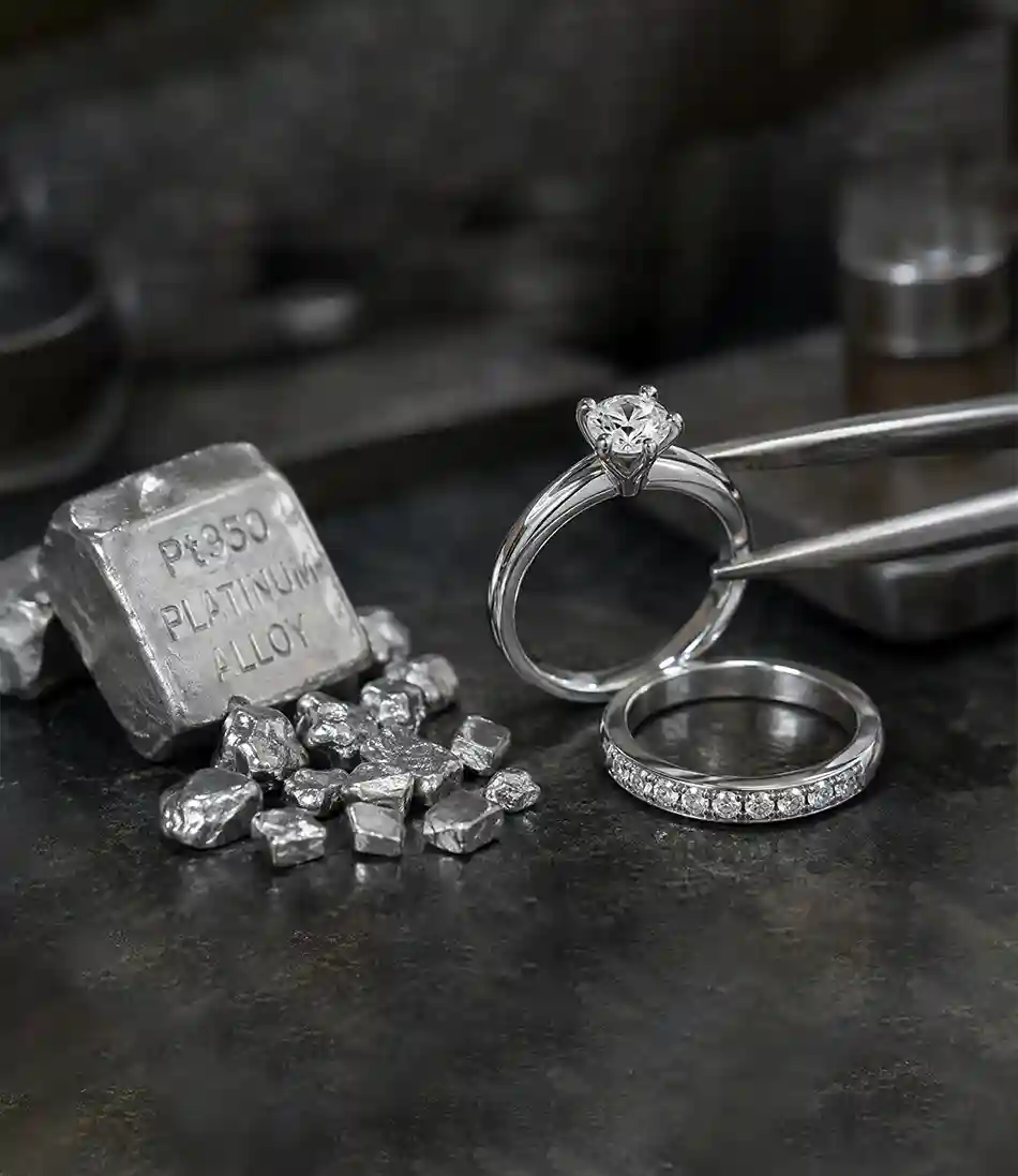 Close-up of a smooth silver ring cast using Ransa Alloys silver master alloy to prevent porosity and surface defects.